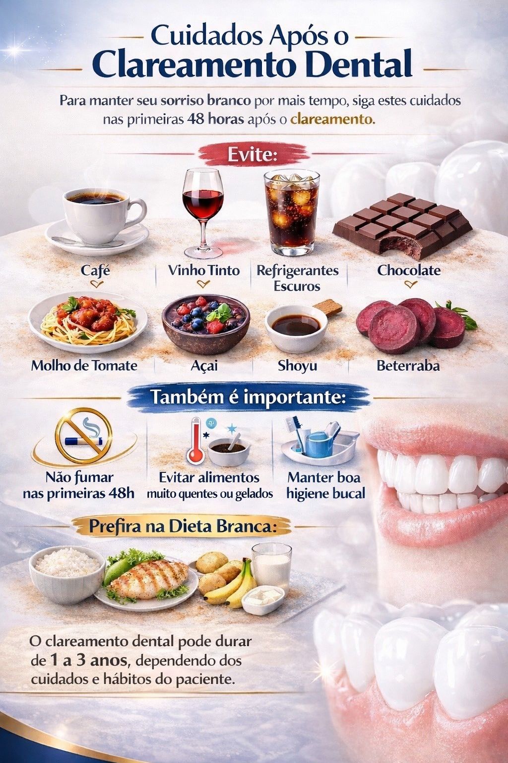 Cuidados após o clareamento dental